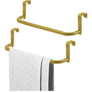 Metal Towel Holder Set of 2 Gold NEW